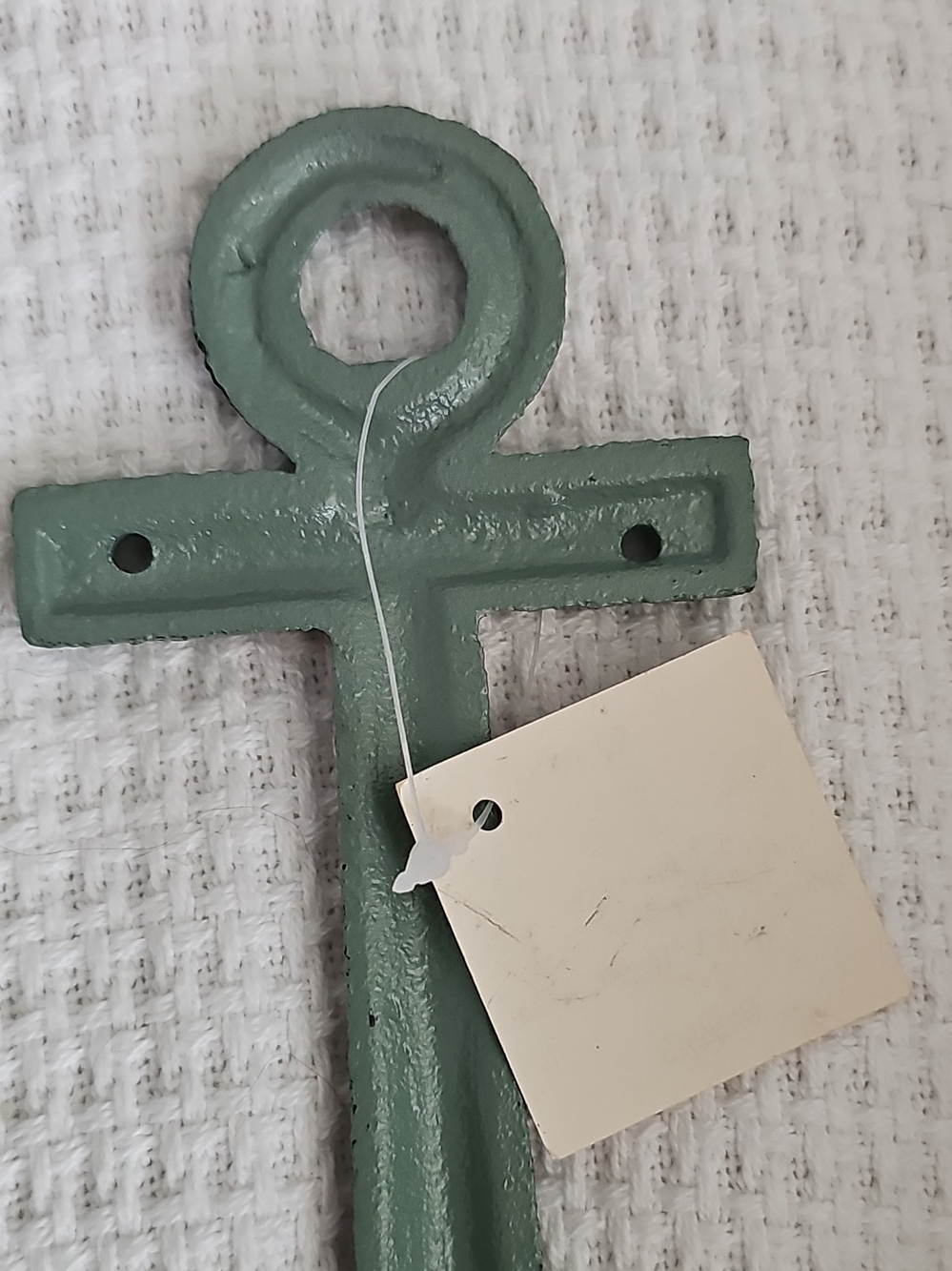 Green Rustic Anchor Wall Decor - Nautical Metal Accent - Picture 5 of 5